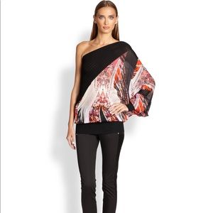 Roberto Cavalli Silk Blouson One Shoulder Top